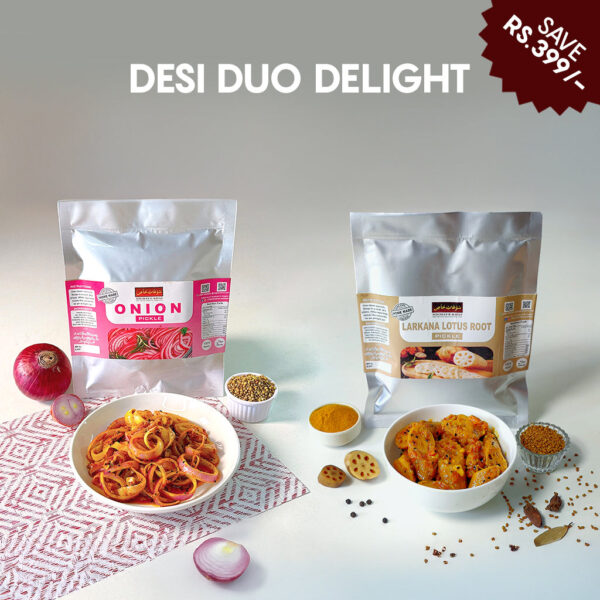Desi Duo Delight | Larkana Lotus Root Pickle & Onion Pickle (دیسی ڈو ڈیلائٹ | لاڑکانہ کنول کی جڑ اچار اور پیاز اچار)