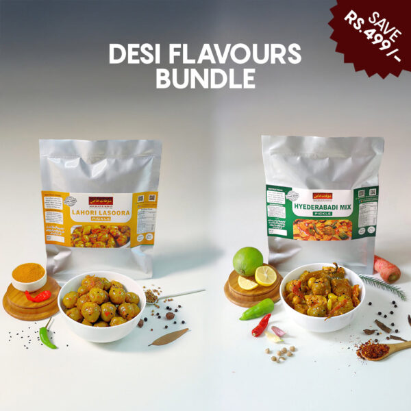 Desi Flavours Bundle | Lahori Lasoora Pickle & Hyderabad Mix Pickle (دیسی ذائقہ بنڈل | لاہوری لسوڑا اچار اور حیدرآباد مکس اچار)