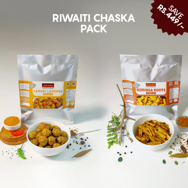 Riwaiti Chaska Pack | Lahori Lasoora Pickle & Moringa Pickle (روایتی چسکہ پیک | لاہوری لسوڑا اچار اور مورنگا اچار)